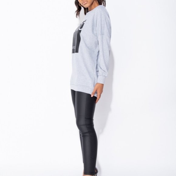 Oversized Coco Paris Grey Lightweight Sweatshirt - Picture 5 of 7